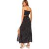 imageFloerns Womens Summer Printed 2 Piece Outfit Crop Tube Tops and Split Long Skirt Set Black New S
