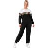 imageFloerns Womens 2 Piece Outfits Leopard Long Sleeve Sweatshirt and Pants SetBlack Leopard