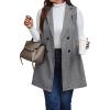 imageFloerns Womens Plus Size Sleeveless Lapel Neck Double Breasted Office Vest BlazerGrey