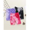imageFloerns BabyGirls 3 Pack Tie Dye Biker ShortsBlack Pink Purple