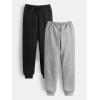 imageFloerns Boys 2 Pcs Elastic Waist Sweatpants Running Pants with PocketBlack and Grey