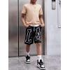 imageFloerns Boys Letter Print Drawstring Waist Athletic Running Track ShortsBlack