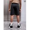 imageFloerns Boys Letter Print Drawstring Waist Athletic Running Track ShortsBlack