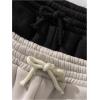imageFloerns Girls 2 Pcs Jogger Pants Drawstring Waist Athletic Active SweatpantsBlack and Beige