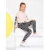 imageFloerns Girls Allover Letter Print Running Active Leggings Yoga Pants TightsBlack and White