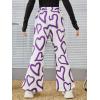 imageFloerns Girls Allover Print Elastic Waist Flare Leg Bell Bottom PantsPurple
