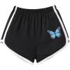 imageFloerns Girls Butterfly Graphic Print Elastic Waisted Casual Track ShortsBlack