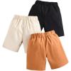 imageFloerns Toddler Boys 3 Pcs Letter Patched Elastic Waist Straight Leg Summer ShortsBlack Multi