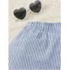 imageFloerns Toddler Girls Striped Print Elastic Waist Skorts Knot Side Skirt ShortsBlue and White