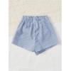 imageFloerns Toddler Girls Striped Print Elastic Waist Skorts Knot Side Skirt ShortsBlue and White