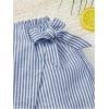 imageFloerns Toddler Girls Striped Print Elastic Waist Skorts Knot Side Skirt ShortsBlue and White
