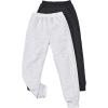 imageFloerns Boys 2 Pcs Elastic Waist Athletic Running Jogger SweatpantsBlack and Grey