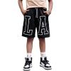 imageFloerns Boys Letter Print Drawstring Waist Athletic Running Track ShortsBlack