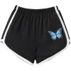 imageFloerns Girls Butterfly Graphic Print Elastic Waisted Casual Track ShortsBlack