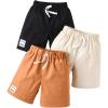 imageFloerns Toddler Boys 3 Pcs Letter Patched Elastic Waist Straight Leg Summer ShortsBlack Multi