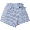imageFloerns Toddler Girls Striped Print Elastic Waist Skorts Knot Side Skirt ShortsBlue and White