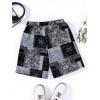 imageFloerns Boys Patchwork Drawstring Waist Printed Summer Boho Track ShortsBlack