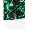imageFloerns Boys Patchwork Drawstring Waist Printed Summer Boho Track ShortsBlack Green Lightning