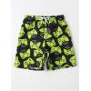 imageFloerns Boys Patchwork Drawstring Waist Printed Summer Boho Track ShortsGreen Letter