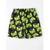 imageFloerns Boys Patchwork Drawstring Waist Printed Summer Boho Track ShortsGreen Letter