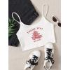 imageFloerns Womens Sleeveless Camisole Letter Print Crop Cami TopA White