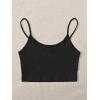 imageFloerns Womens Sleeveless Camisole Letter Print Crop Cami TopBlack