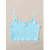 imageFloerns Womens Sleeveless Camisole Letter Print Crop Cami TopLight Blue