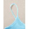 imageFloerns Womens Sleeveless Camisole Letter Print Crop Cami TopLight Blue