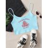 imageFloerns Womens Sleeveless Camisole Letter Print Crop Cami TopLight Blue
