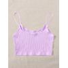 imageFloerns Womens Sleeveless Camisole Letter Print Crop Cami TopLilac Purple
