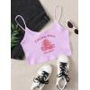 imageFloerns Womens Sleeveless Camisole Letter Print Crop Cami TopLilac Purple