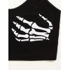 imageFloerns Womens Sleeveless Camisole Letter Print Crop Cami TopSkeleton Black