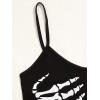imageFloerns Womens Sleeveless Camisole Letter Print Crop Cami TopSkeleton Black