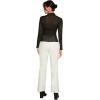 imageFloerns Womens Star Mesh See Through Mock Neck Long Sleeve Tops Tee TShirtBlack Plain