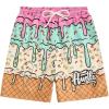 imageFloerns Boys Patchwork Drawstring Waist Printed Summer Boho Track ShortsPink Ice Cream