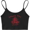 imageFloerns Womens Sleeveless Camisole Letter Print Crop Cami TopBlack