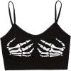 imageFloerns Womens Sleeveless Camisole Letter Print Crop Cami TopSkeleton Black