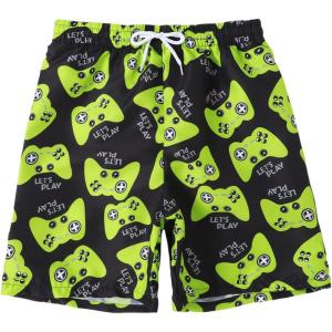 imageFloerns Boys Patchwork Drawstring Waist Printed Summer Boho Track ShortsGreen Letter