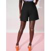 imageFloerns Womens Casual High Waisted Wide Leg Pleated Dressy Summer Workwear Shorts with PocketsBlack