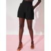 imageFloerns Womens Casual High Waisted Wide Leg Pleated Dressy Summer Workwear Shorts with PocketsBlack