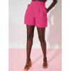 imageFloerns Womens Casual High Waisted Wide Leg Pleated Dressy Summer Workwear Shorts with PocketsHot Pink