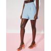 imageFloerns Womens Casual High Waisted Wide Leg Pleated Dressy Summer Workwear Shorts with PocketsLight Blue