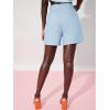 imageFloerns Womens Casual High Waisted Wide Leg Pleated Dressy Summer Workwear Shorts with PocketsLight Blue