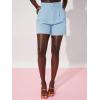 imageFloerns Womens Casual High Waisted Wide Leg Pleated Dressy Summer Workwear Shorts with PocketsLight Blue
