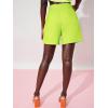 imageFloerns Womens Casual High Waisted Wide Leg Pleated Dressy Summer Workwear Shorts with PocketsLime Green