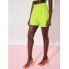 imageFloerns Womens Casual High Waisted Wide Leg Pleated Dressy Summer Workwear Shorts with PocketsLime Green