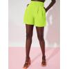 imageFloerns Womens Casual High Waisted Wide Leg Pleated Dressy Summer Workwear Shorts with PocketsLime Green