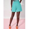 imageFloerns Womens Casual High Waisted Wide Leg Pleated Dressy Summer Workwear Shorts with PocketsMint Blue