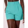 imageFloerns Womens Casual High Waisted Wide Leg Pleated Dressy Summer Workwear Shorts with PocketsMint Blue