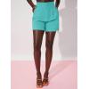imageFloerns Womens Casual High Waisted Wide Leg Pleated Dressy Summer Workwear Shorts with PocketsMint Blue